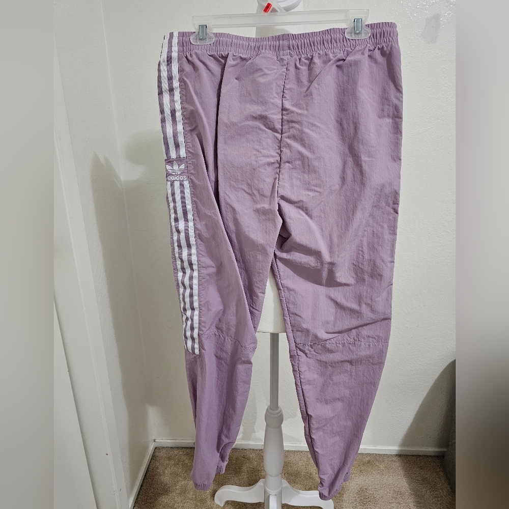 Adidas Track Pants w/Logo Jr Sz Small/Youth 15/16 XL Lavender EUC - Picture 3 of 6